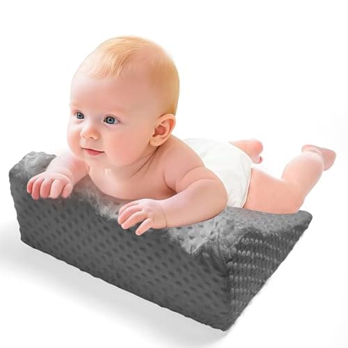 Baby Tummy Time Prop for Neck and Shoulder Strength Growth, Memory Foam Nursery Support for Infant Baby Washable Removable Cover