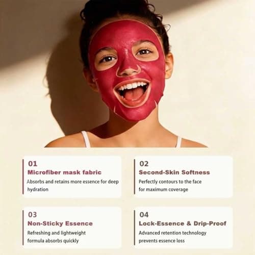 Meleell 7 Pack Collagen Face Masks Skincare for All Skin Types,Hydrating Spa Sheet Mask for Sensitive Skin, Facial Mask Sets for Women Skin Care,Hydrating Face Mask Gifts Set for Teen Girls view 3