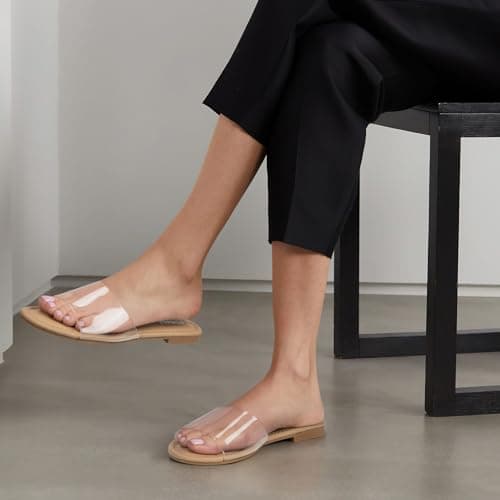 ATHMILE Sandals for Women 2026 One Band Womens Sandals Dressy Open Toe Flats Summer Slides for Casual Party Cute Beach view 2