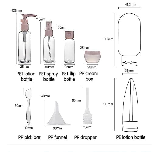 12 Pack Travel Bottles Set for Toiletries TSA Approved Travel Size Containers for Toiletries with Labels BPA Free Leakproof Squeezable Refillable Airplane Travel Accessories for Shampoo Conditioner view 2