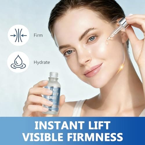 Instant Face Lift Serum - Advanced Firming & Skin Tightening Treatment for Face & Neck - Visibly Smooths Fine Lines, Wrinkles & Sagging Skin - Fast-Absorbing, Non-Greasy Formula - 1 Fl Oz view 5