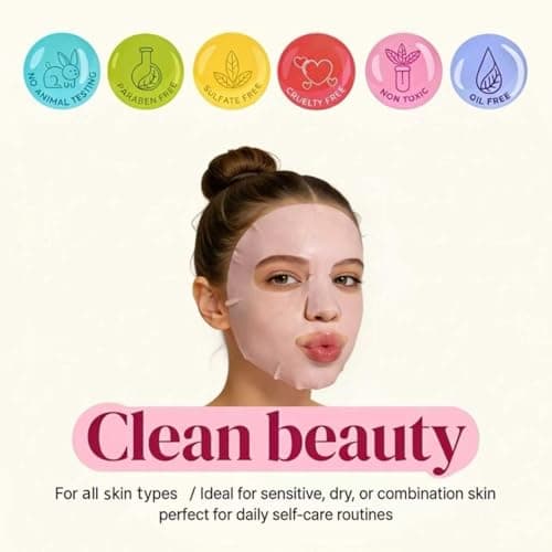 Meleell 7 Pack Collagen Face Masks Skincare for All Skin Types,Hydrating Spa Sheet Mask for Sensitive Skin, Facial Mask Sets for Women Skin Care,Hydrating Face Mask Gifts Set for Teen Girls view 4