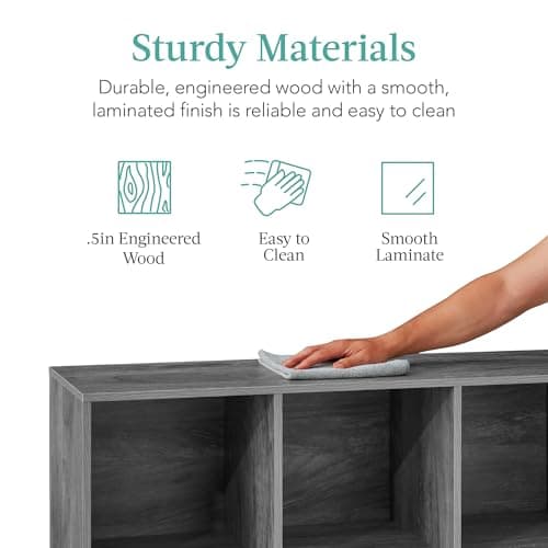 Best Choice Products 6-Cube Storage Organizer, 11in Shelf Opening, Bookcase, Display Shelf, Customizable w/ 3 Removable Back Panels – Dark Gray view 6