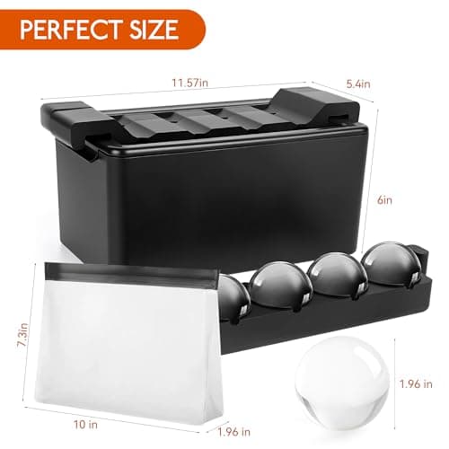 Clear Ice Ball Maker Mold 2 Inch Round Silicone Ice Molds 8 Large Ice Cubes Mold-Easy-to-Remove, Gift for Men Dad Boyfriend Who Have Everything view 2