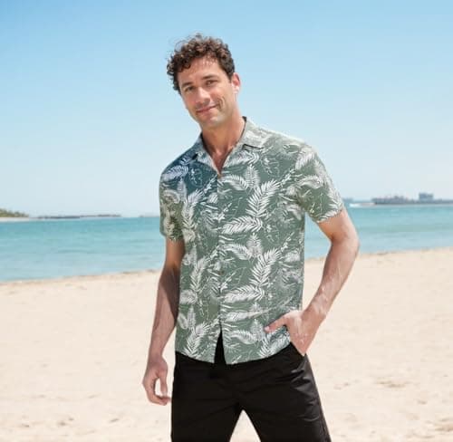 Men's Hawaiian Shirt Funky Blue Beach Printed Tropical Beach Shirt Casual Button Down Short Sleeve Floral Shirts Tops view 5