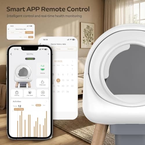 Beokeo Automatic Litter Box, Self Cleaning Litter Box for Multiple Cats with App Control, Dual Safety Protection, Odor-Free Waste Disposal, Includes Trash Bags, White view 2