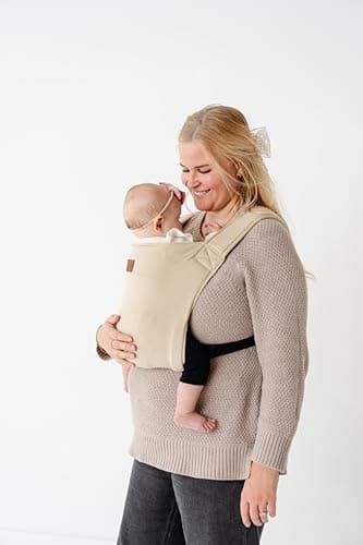 Happy! Haven Baby Carrier – Organic Cotton Blend, 7-35 lbs, Newborn to Toddler – Stretchy Ergonomic Cross-Back Soft Structured Carrier, Adjustable Fit view 5
