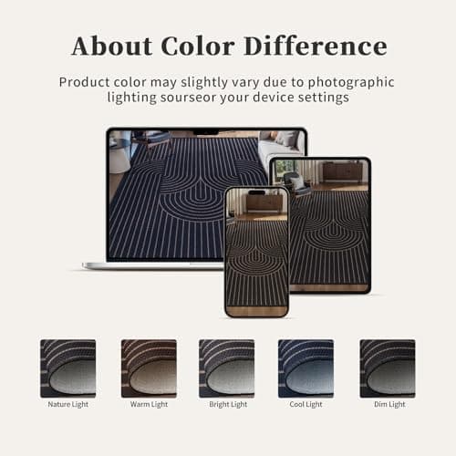 Tangsoo Rainbow Easy Jute Rug 2x4 Small Throw Rugs for Entryway,Washable Ultra Thin Outdoor Door Mat, Black Geometric Non-Slip Indoor Floor Carpet for Entrance Kitchen Hallway Bedroom Front Porch view 5