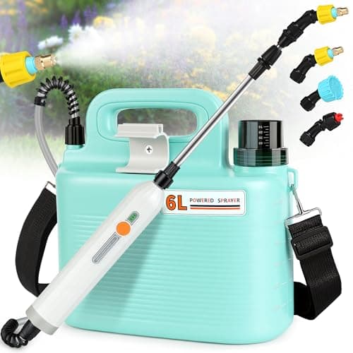 Electric Garden Sprayer 1.6 Gallon - Battery Powered Weed Sprayer Wtih 3 Nozzles, Backpack Sprayer in Lawn and Garden, Pump Sprayer for Gardening, Watering & Spring Planting — image 1