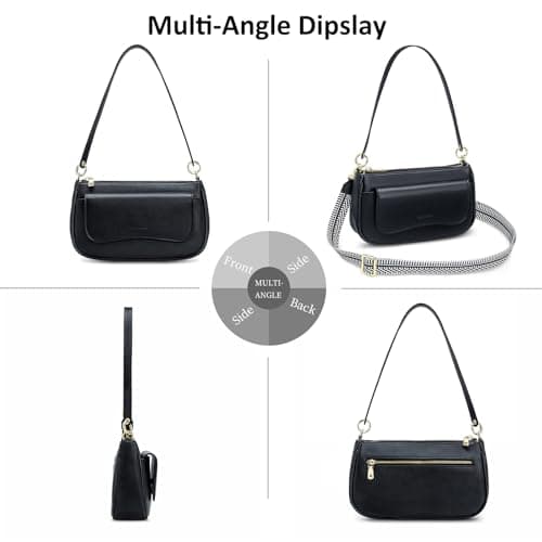 Peacocktion Small Shoulder Bag for Women Trendy Vegan Leather Crossbody Purses Handbags view 6