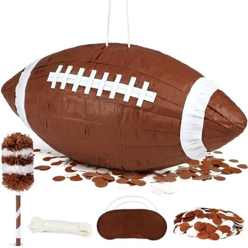 Football Pinata, Large Piñata with a Blindfold, Bat, Rope for Tailgate Party Supplies, Boy Birthday Party, Sport Theme Party Decoration