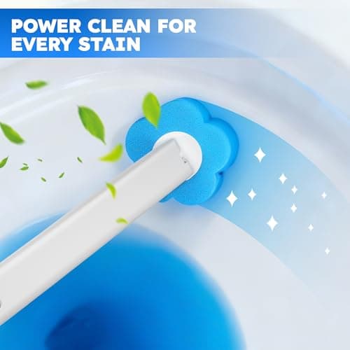 Disposable Toilet Brush 2 Pack- Toilet Bowl Cleaner, Toilet Bowl Brush, Each Toilet Wand with 10PCS Brush Refills for Bathroom Deep Cleaning (2 Pack, White) view 3