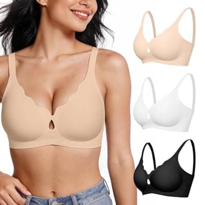 ProKloud Wireless Bras for Women Wave Push Up No Underwire Bralettes Seamless Full Coverage Support Lift Everyday Bra