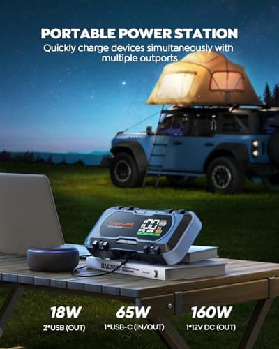 8000A Car Battery Jump Starter, Battery Jumper Starter Portable (All Gas/12L Diesel), 27000mAh 65W Charging Jump Box, Portable Car Jump Starter with 160W DC, 600LM Light, Extended Jumper Cables view 4