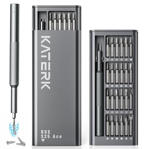 KATERK 25-in-1 Small Screwdriver Set - Precision Mini Eyeglass Repair Tool Kit with Magnetic for Glasses, Laptop, iPhone, Macbook, Computer, Watch, Xbox, Switch, Electronic, Father Day Gifts for Men — image 1