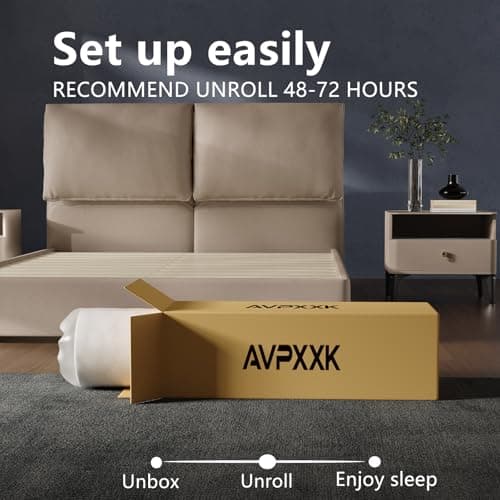 Avpxxk 12 Inch Queen Size Medium Firm Hybrid Mattress in a Box with Innerspring Coils, Multiple Support Foam Layers for Pressure Relief. (Queen (U.S. Standard)) view 4