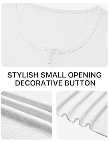 JUSTFASHIONNOW Womens Short Sleeve Tops Stretchy Henley Scoop Neck Fitted Casual Basic Ribbed T-Shirts 2026 Summer Trendy view 6
