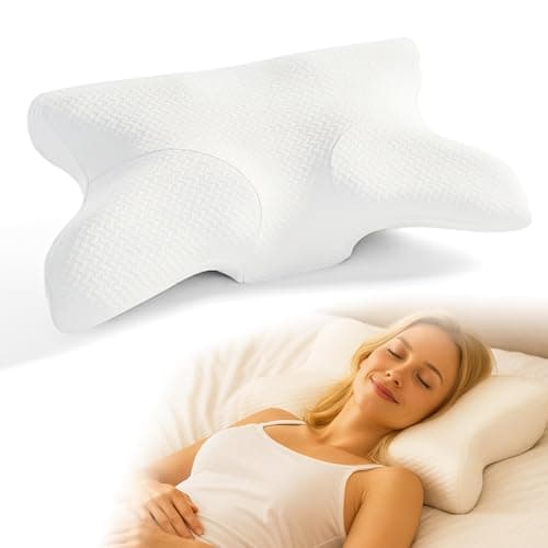 COMFILLOW Cervical Neck Pillow for Pain Relief, All Season Memory Foam Pillow with Dual Height Design & Arm Cradle, Support for Side, Back, Stomach Sleepers — image 1