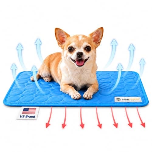 Doggykingdom Cooling Mat for Dogs – Ice Silk Self-Cooling Pet Pad for Dogs & Cats, Breathable Washable Cooling Pad for Crate, Kennel, Car & Floor, Summer Sleeping Mat, No Water Needed, Blue, X-Small — image 1