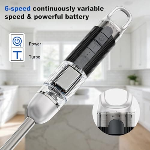 Cordless Immersion Hand Blender with Charging, 4 in 1 Hand Blenders Set,6-Speed Turbo, Wall-Mountable Design, Includes Chopper, Whisk & Frother for Soup, Baby Food & Smoothies (Black) view 5