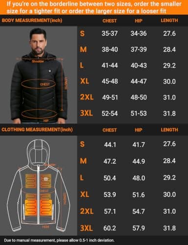 Heated Jacket for Men with 20000mAh Battery Pack view 6