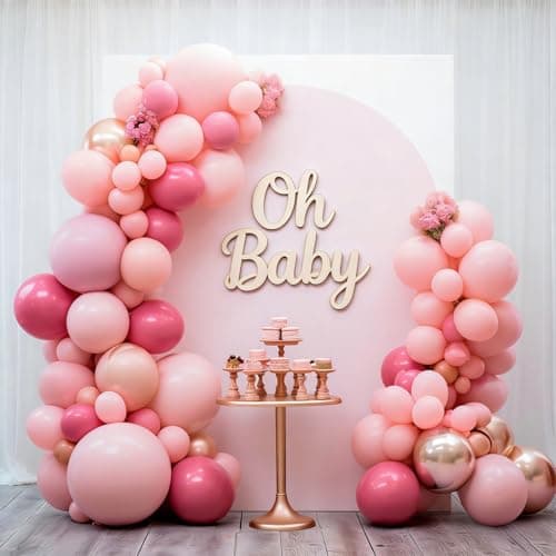 Valentines Day Decorations 155Pcs Rose Red Macaroon Pink Metallic Chrome Gold Latex Balloon Garland Arch Kit for Birthday Anniversary Wedding Romantic Bridal Shower Galentines Day Decor view 4