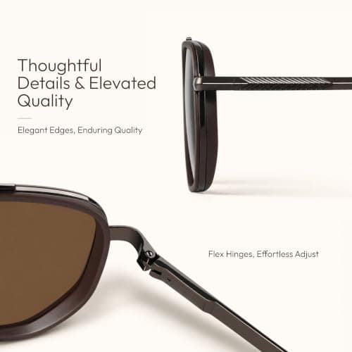 Eiuizah Tangle Free Polarized Square Aviator Sunglasses for Women UV400 view 5