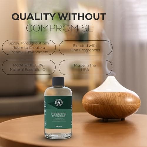 Aroma Country Fraser Fir Christmas Tree Diffuser Oil - Luxury Essential Oils for Diffuser Refill & Air Freshener Room Spray - Natural Home Fragrance, Pine Needle Scented Oil for Diffusers (8.5 Fl. oz) view 3