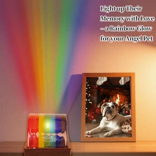 Newmetab Rainbow Bridge Pet Memorial Gifts for Dogs Cats, Loss of Dog Sympathy Gift with Paw Prints Picture Frame KeyChain & Sympathy Card for Pets Lovers(Keychain with Silver Paw) view 5
