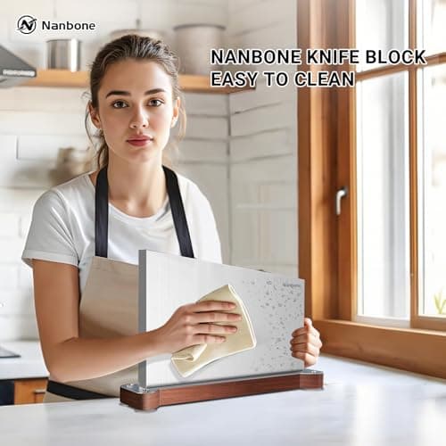 Nanbone Magnetic Knife Block Without Knives Large Double Side Magnetic Knife Holder Stand with Strong Magnet, Stainless Steel Knife Storage Organizer for Kitchen Counter Knife Rack Three Magnet Strip view 5