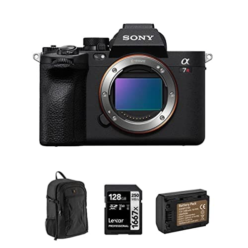 Sony Alpha a7R V Full-Frame Mirrorless Digital Interchangeable Lens Camera Body - Bundle with 128GB UHS-II SDXC Memory Card, Backpack, Extra Battery