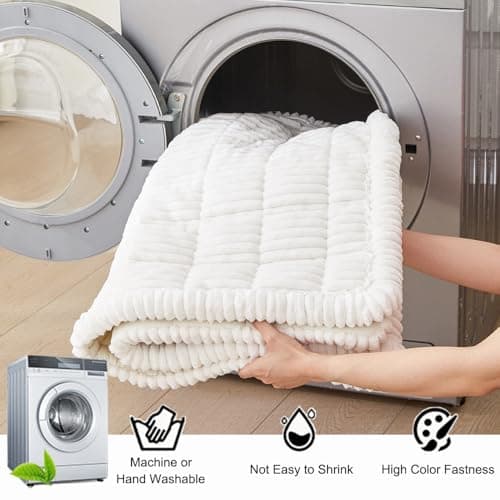 Awjcsv Couch Cover for Dogs Washable, Fuzzy Pet Couch Covers for 3 Cushion Sofa Pet Friendly, Non Slip Sofa Cover (White, 27.6" x 59"/70 x 150cm) view 5