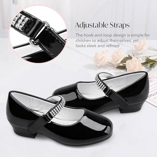 Stelle Girls Mary Jane Dress Shoes Low Heel Glitter Patent Bow Kids Party Wedding Flower Girl School Shoes(Toddler/Little/Big Kid) view 4