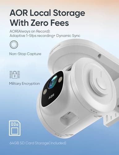 4G LTE Cellular Security Cameras Wireless Outdoor, 2.5K No WiFi Solar Powered Surveillance Camera for Home Security, PTZ AI Tracking Color Night Vision, SIM/64GB SD Card, Coldproof, AOR 24/7 Recording view 3