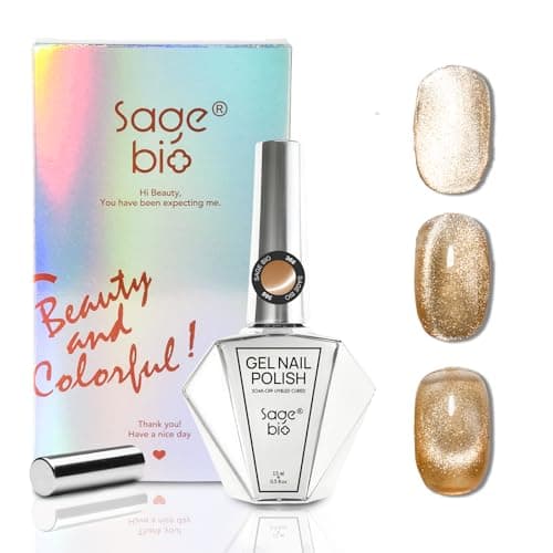 SAGEBIO 15ml Cat Eye Gel Nail Polish with Magnet Stick – Glitter Holographic Magnetic Gel, DIY Manicure Kit for Home Use, Long-Lasting Nail Art, Cat Eye-366 view 1