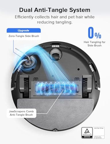 roborock Q7 L5 Robot Vacuum and Mop Combo, 8,000Pa Suction, Upgraded from Q5 Pro, Dual Anti-Tangle System, LiDAR Navigation, Multi-Level Mapping, Self-Charging Robotic Vacuum Cleaner, Black view 5