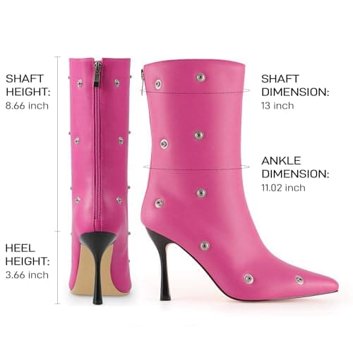 KaroNairy 3.5 in Slouchy Stiletto High Heel Booties for Women Pointed Toe Fold over Ankle Boots Sexy Shark Booties for Party view 6