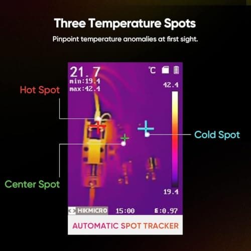 HIKMICRO E1L Thermal Imaging Camera with Laser Pointer, 320×240 Output, -4°F to 1022°F, 25Hz, <40mK, 350g Lightweight Handheld Thermal Imager with Professional PC Analysis view 6