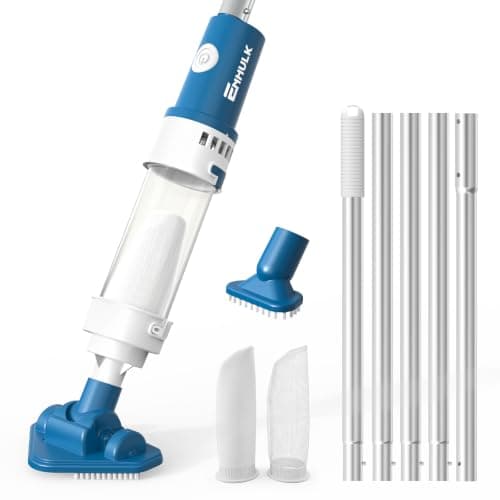 Enhulk PC61 Pool Vacuum, Cordless Handheld Pool Vacuum for Above Ground Pool & Hot Tub Vacuum, 16.6 GPM Powerful Suction & 93'' Extension Pole, 2 Filter Unit, 2 Brush Heads, 1H Runtime — image 1