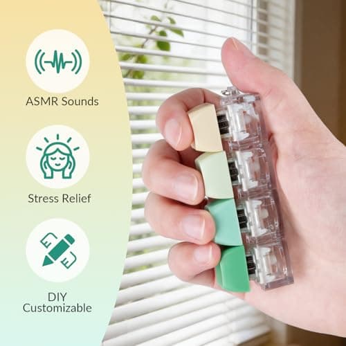 Keyboard Fidget Keychain, DIY RGB Lights Removable Keycaps, Stress Relief for Office Workers, Portable & Ideal Stress-Relief Gift view 5