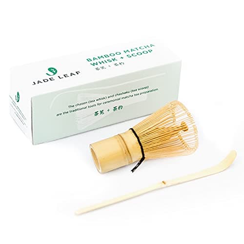 Jade Leaf Matcha - Traditional Bamboo Whisk (Chasen) + Scoop (Chashaku) - Replacement Tea Set For Frequent Green Tea Powder Preparation - Great Gift for Matcha Lovers view 1