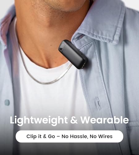 Sunnymark Mini Wireless Lavalier Microphone for iPhone/Android/Laptop, Plug & Play mini Mic with USB C Receiver and Lightning Adapter, Noise Reduction Clip on Wireless Microphone for TikTok, YouTube view 3
