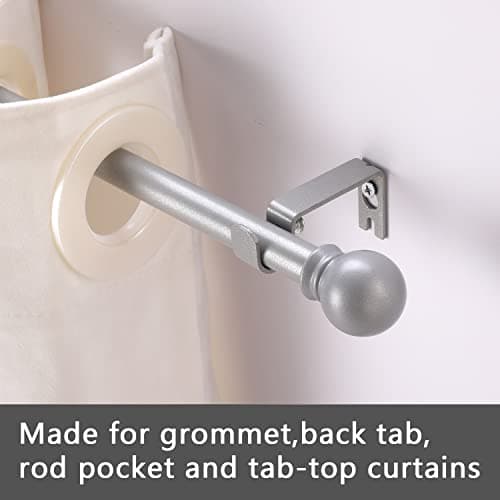 GXOACKJ Curtain Rods for windows 32-48 inch, 5/8 inch Decorative Silver Splicing Heavy Duty Metal Curtain Rod set with Brackets view 5