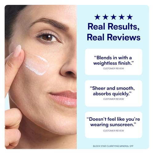 Bliss Block Star Clarifying Daily Mineral Sunscreen Broad Spectrum SPF 30, Blendable Pore Safe Formula for Blemish Prone Skin with Salicylic Acid and Witch Hazel, 1.4 Fl Oz view 2
