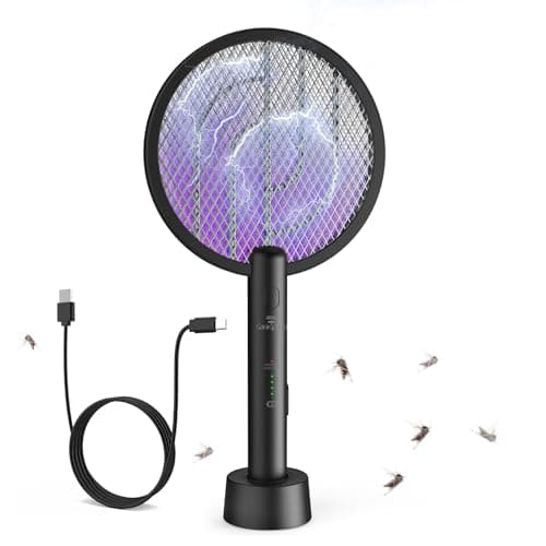 Gooqand Bug Zapper Racket, 2 in 1 Fly Swatter USB Rechargeable, 4000V Electric Fly Zapper with 4 Layer Safety Mesh，Electric Racket for Kitchen, Home, Garden and Outdoors — image 1