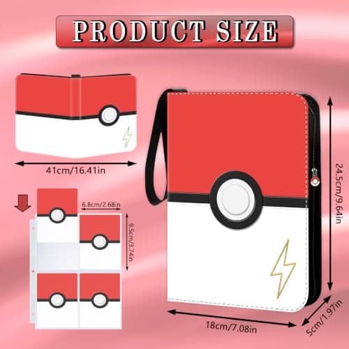 ShrewdYuya 3D Card Binder 4 Pocket, 440 Embossed Cover Trading Card Album | Portable Card Collection Folder with Removable Sleeves, Trading Card Holder for Sports Cards, Gift for Collectors. view 2