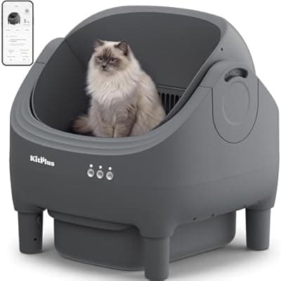 Self-Cleaning Cat Litter Box, Open-Top Automatic Litter Box with APP Control, Odor-Control & Low-Noise Design, Large Capacity, Safe for Multiple Cats