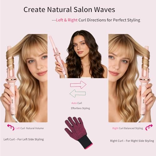 Automatic Curling Iron, 1 Inch 2-Way Auto Rotating Hair Curler for Long Thick Hair, Fast Heating Ceramic Curling Wand with 3 Heat Settings, Anti-Scald, Beginner Friendly, 60 Mins Auto Shut-Off view 3