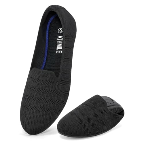 ATHMILE Ballet Flats for Women Ballerina Slip On Round Toe Loafer Shoes Dressy Casual for Wedding Business Daily 2026 Fashion Zapatos Bajos para Mujer Brown Size 6 — image 1