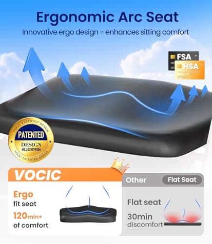 VOCIC Walkers for Seniors, Z21 Rollator Walker with Seat Supports 350lb, 8" Big Wheels for All Terrain, Ergonomic Arc Seat & 6" Ultra Backrest Foldable Walker, Dual Height Adjustment, Lightweight 2025 view 2